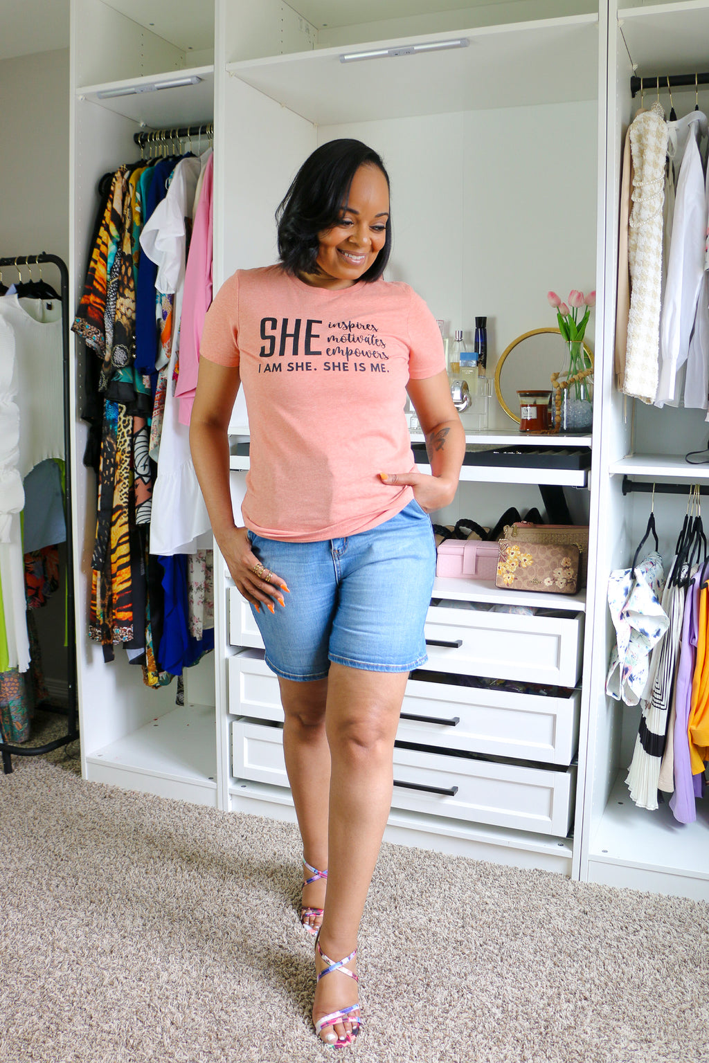 SHE Is Me Tshirt | Peach